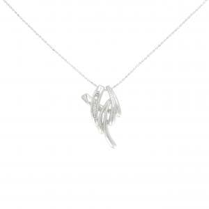 K18WG/PT950 2WAY ダイヤモンド ネックレス 0.02CT
