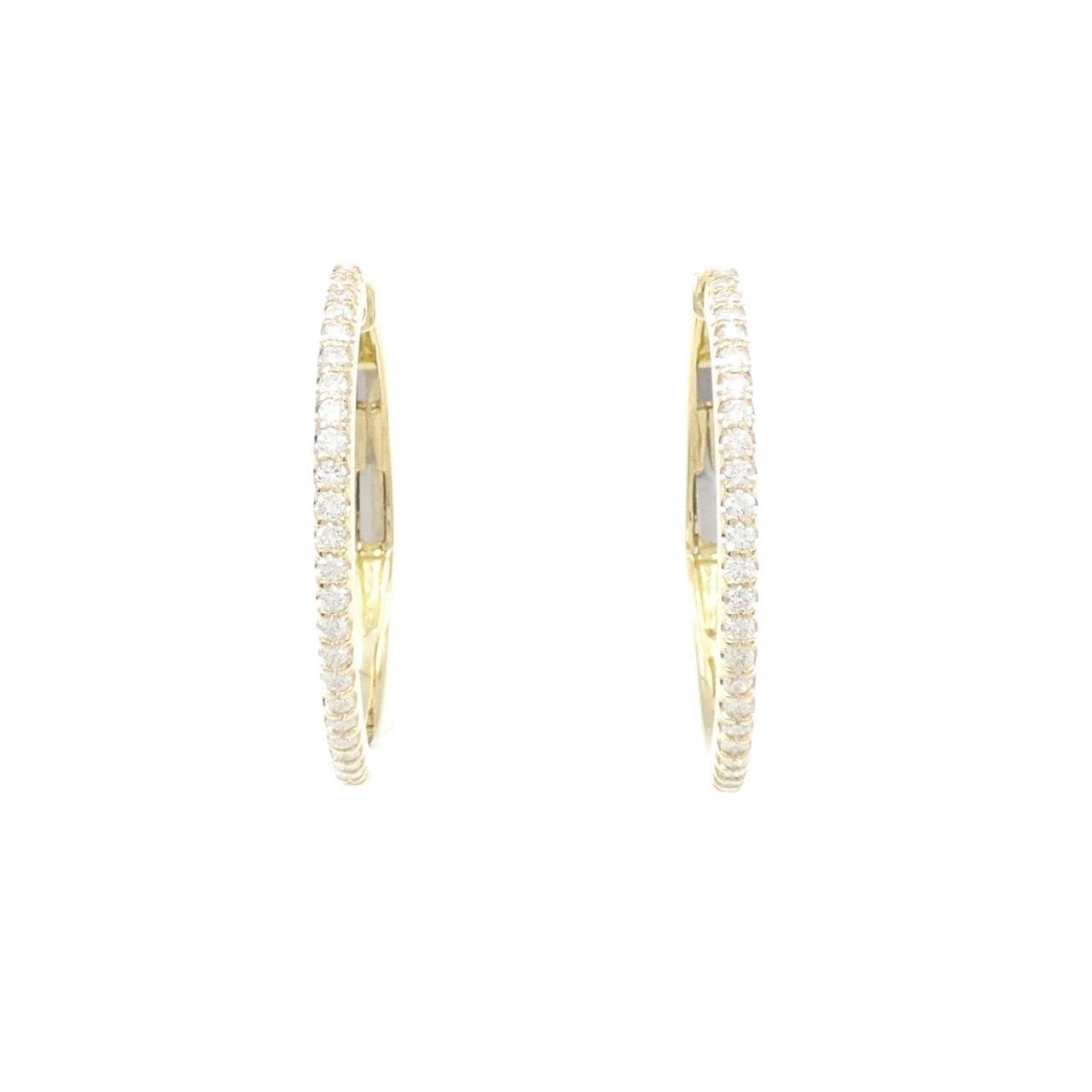 K18YG Hoop Diamond Earrings 0.76CT