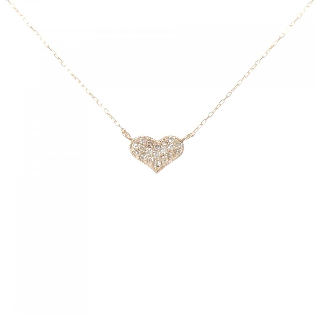 K18PG ハート ダイヤモンド ネックレス 0.10CT