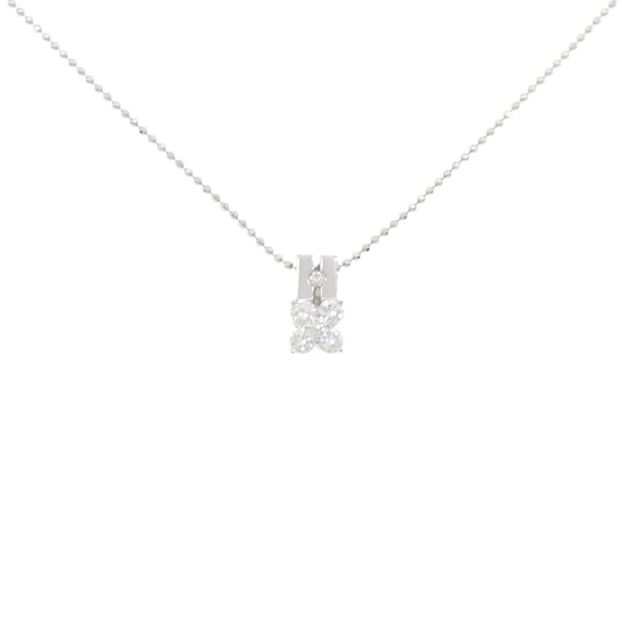 PT900/PT850 フラワー ダイヤモンド ネックレス 0.30CT