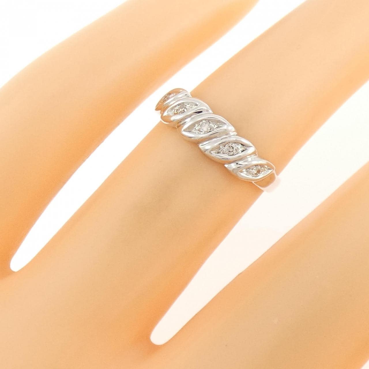 K18WG ダイヤモンド リング 0.05CT