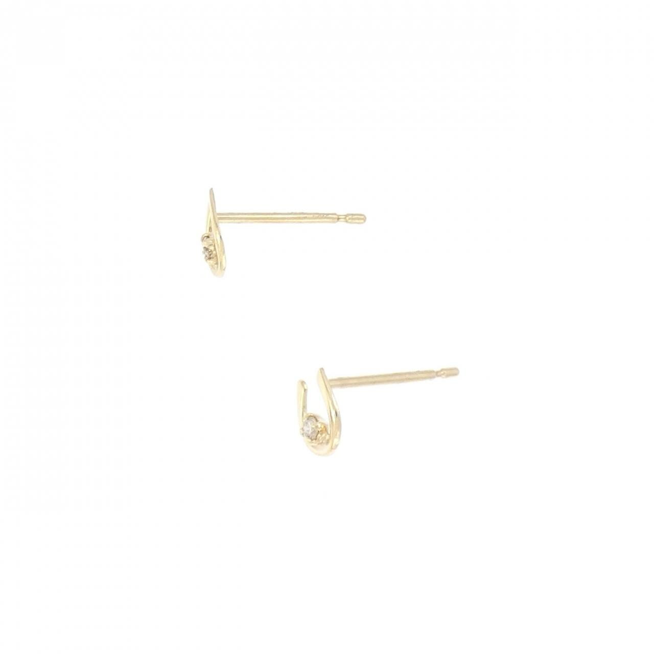 【新品】K10YG ダイヤモンド ピアス 0.024CT