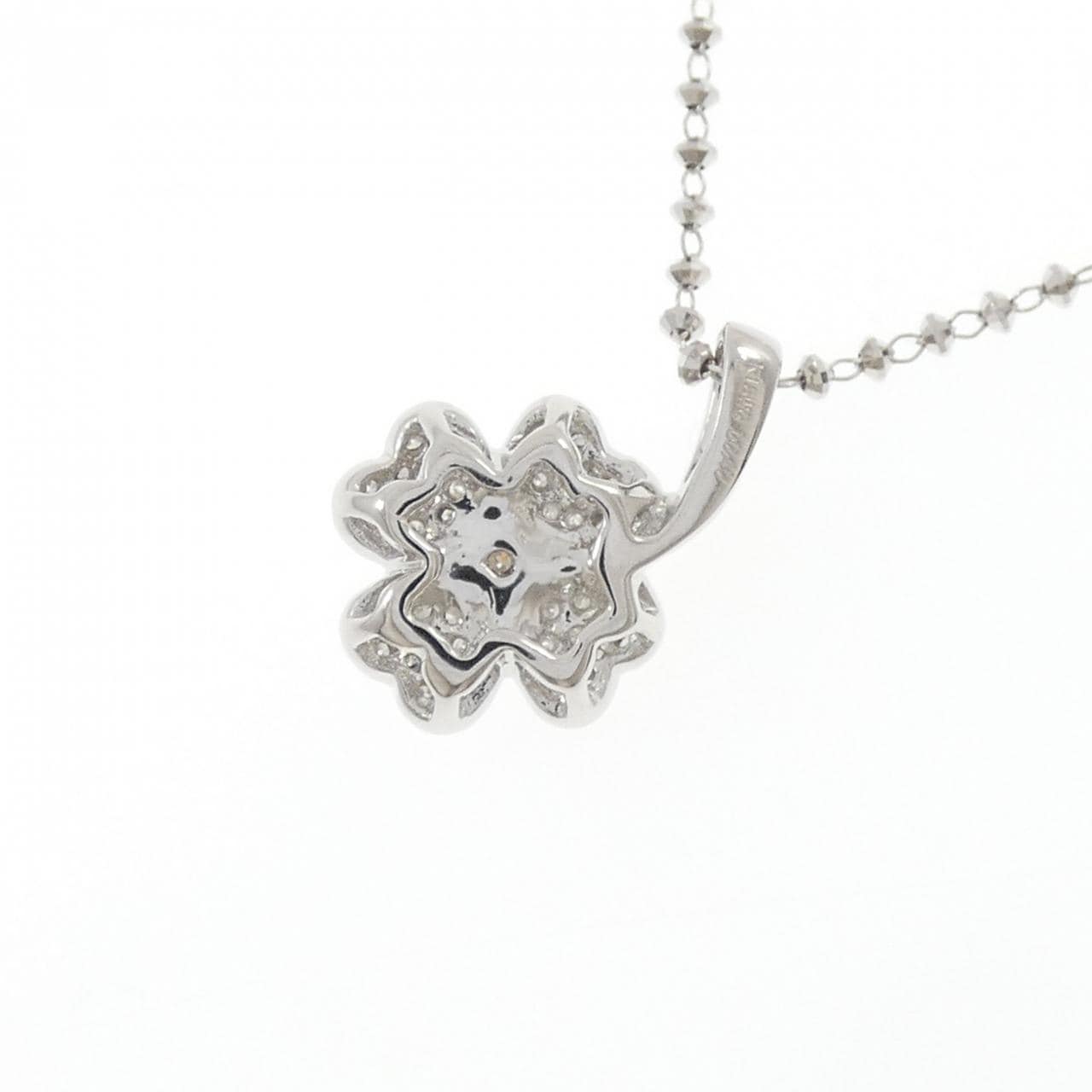 K18WG クローバー ダイヤモンド ネックレス 0.40CT