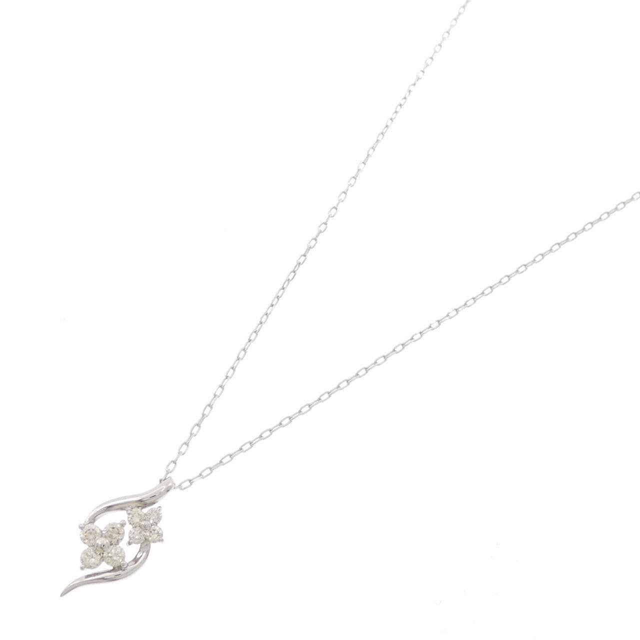 PT950/PT850 フラワー ダイヤモンド ネックレス 0.30CT