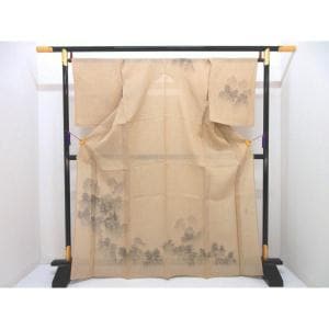 単衣　縮　友禅加工