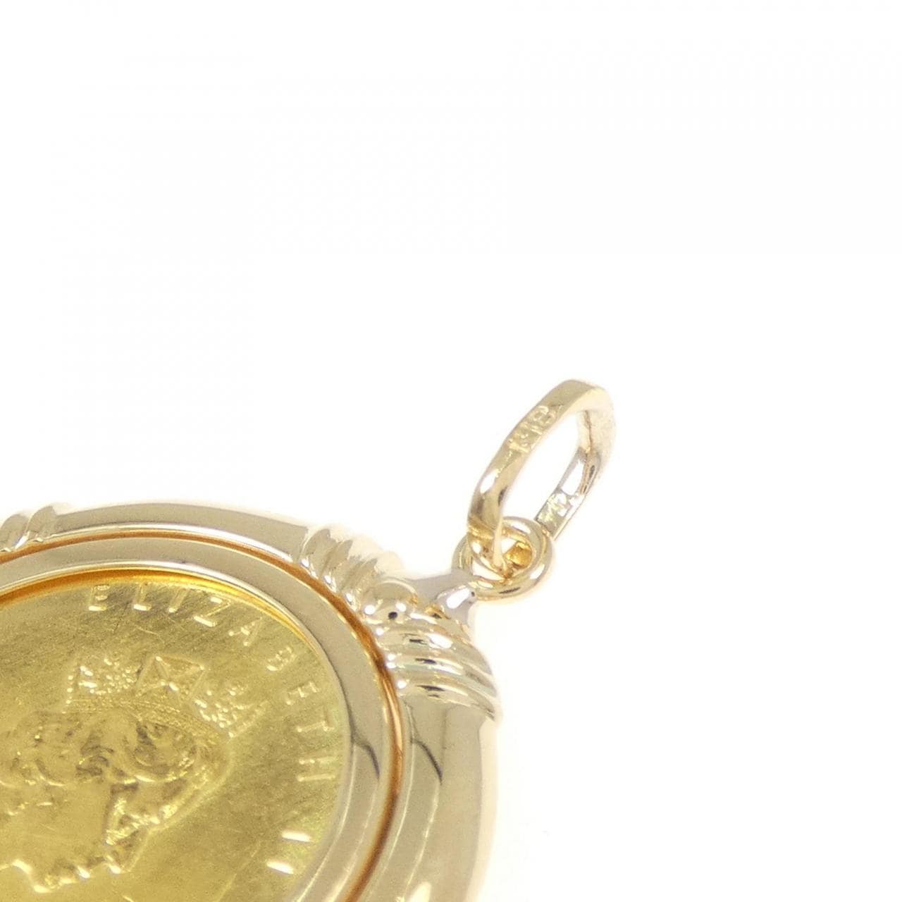K18YG(枠) コイン ペンダント