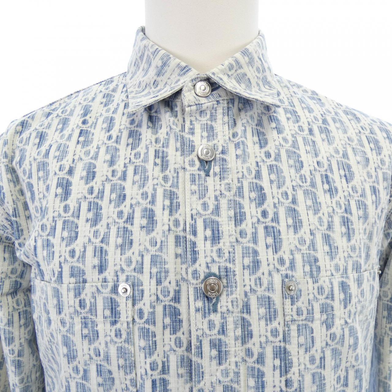 ディオール DIOR DIOR ESSENTIALS オブリークカスリコットンデニム 013D585BY989 シャツ