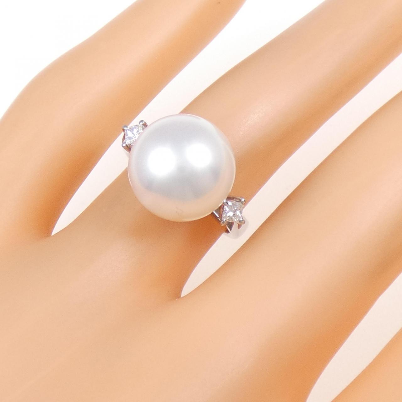 K18WG 白蝶パール リング 11.7mm