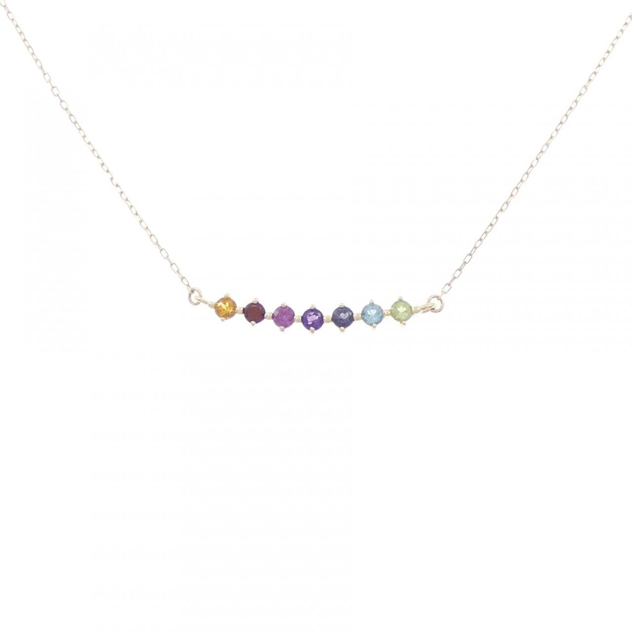 K10YG カラーストーン ネックレス