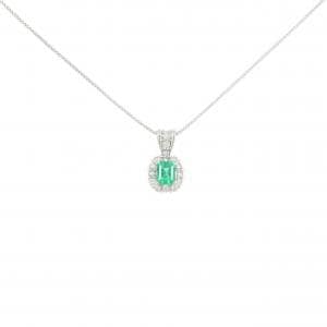 PT900/PT850 エメラルド ネックレス 0.26CT
