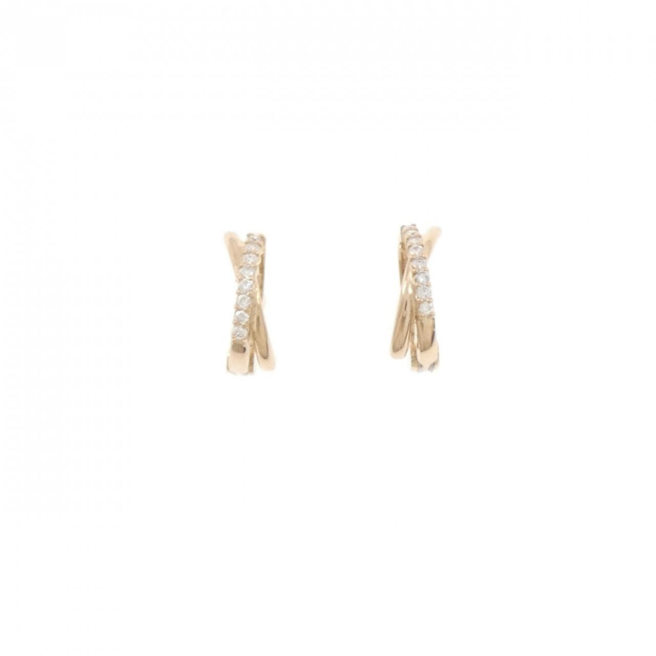 K18PG ダイヤモンド イヤリング 0.08CT