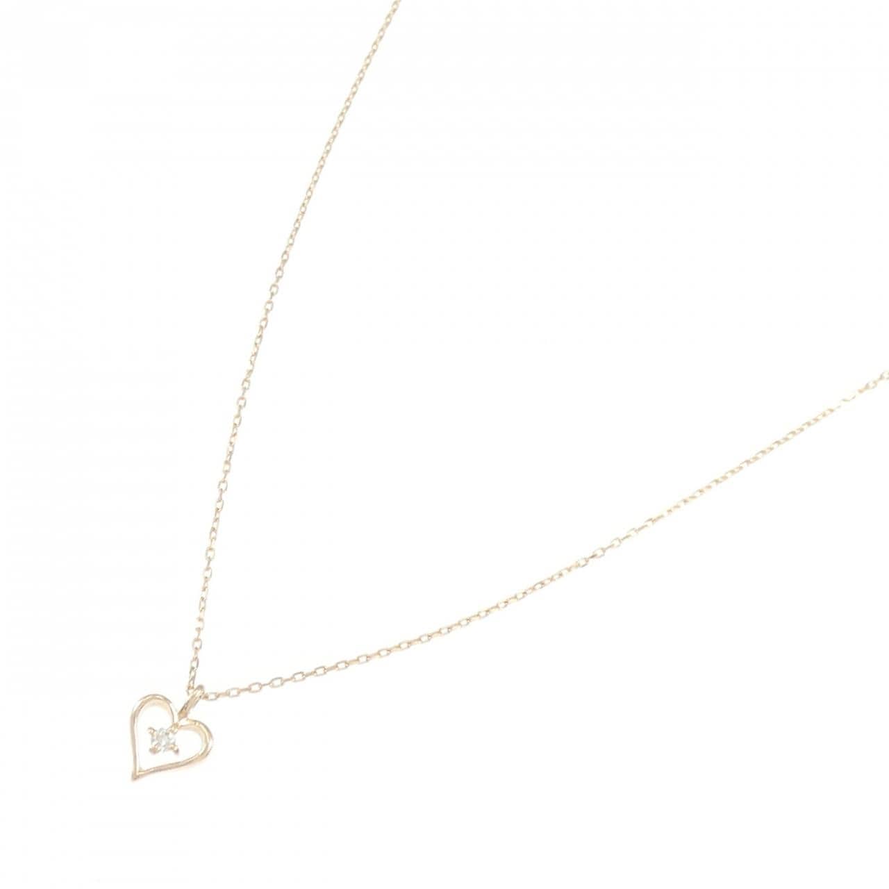 K18PG ハート ダイヤモンド ネックレス 0.02CT