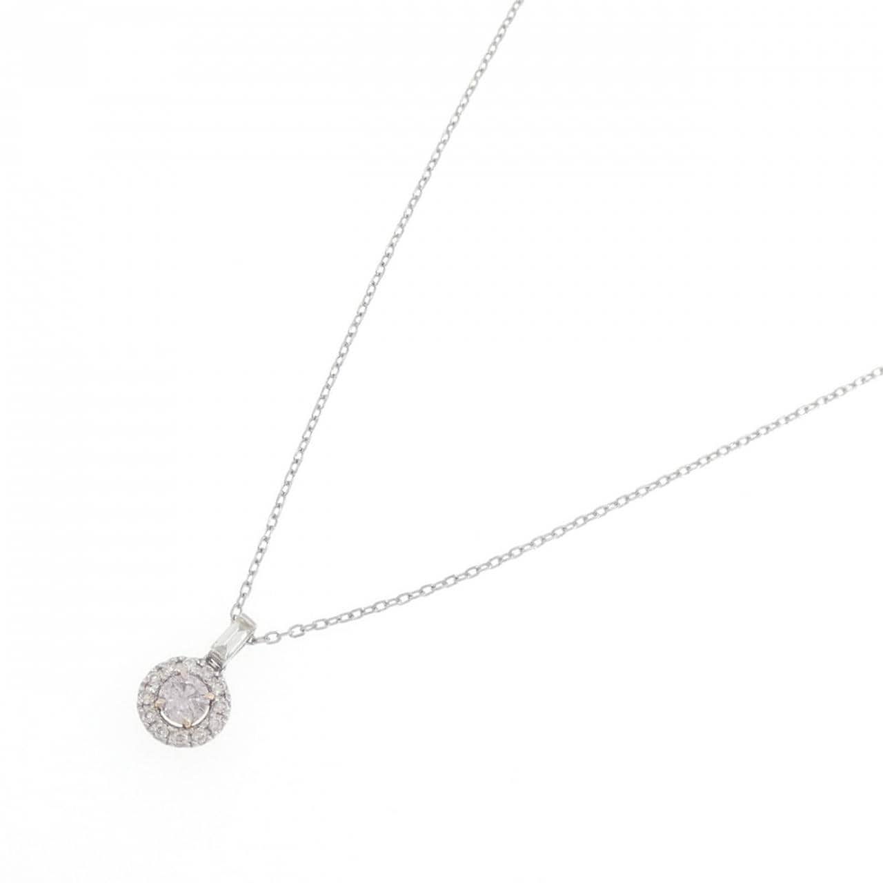 PT900/K18PG/PT850 ピンクダイヤモンド ネックレス 0.139CT