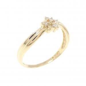 K18YG フラワー ダイヤモンド リング 0.05CT