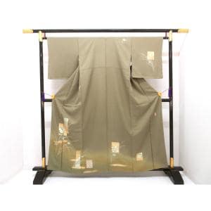 【未使用品】訪問着　友禅金彩加工　刺繍入り　ボカシ染　身丈Ｓ寸