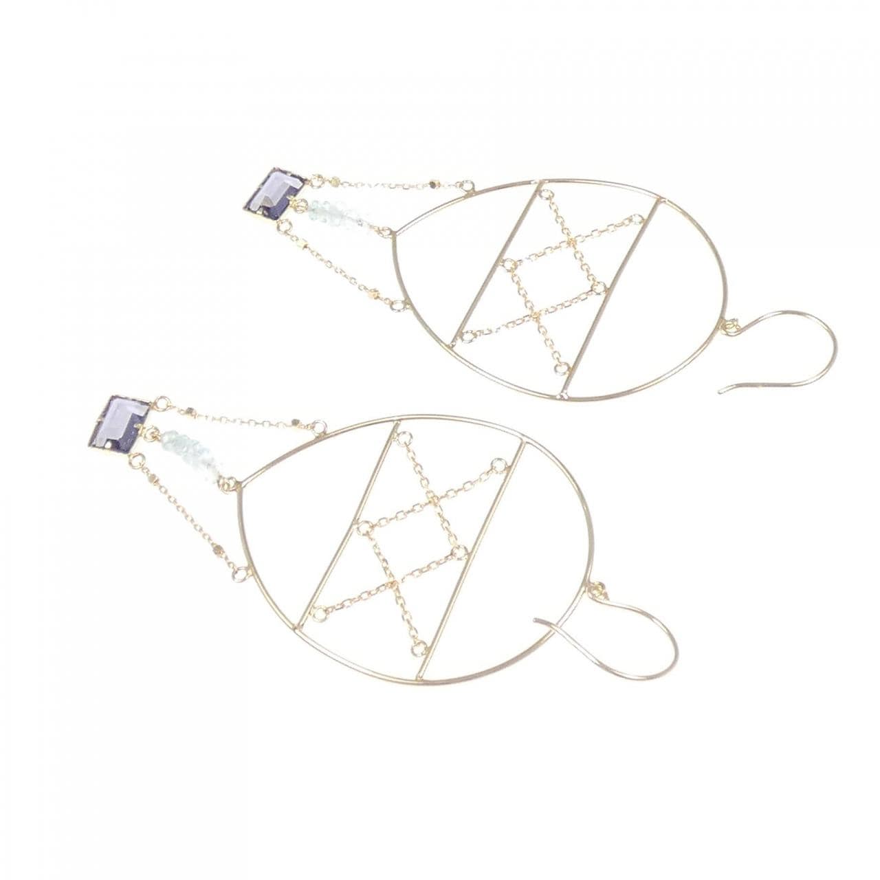 K10YG アイオライト ピアス