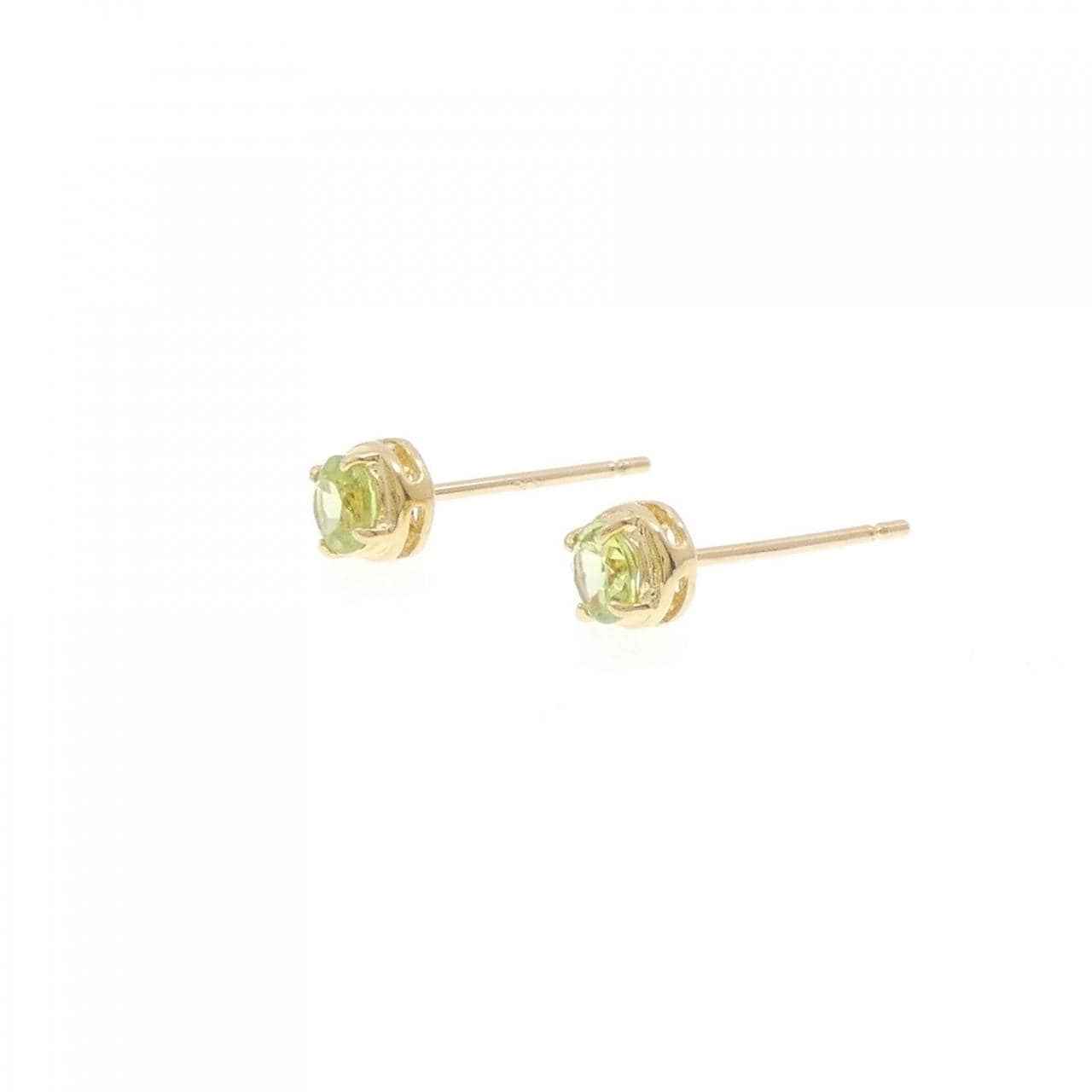 K18YG ペリドット ピアス