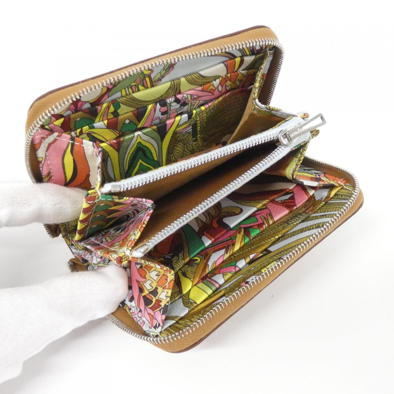 エルメス FANTAISIE BOTANIQUE シルク イン コンパクト 080204CK 財布