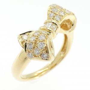 K18YG リボン ダイヤモンド リング 0.33CT
