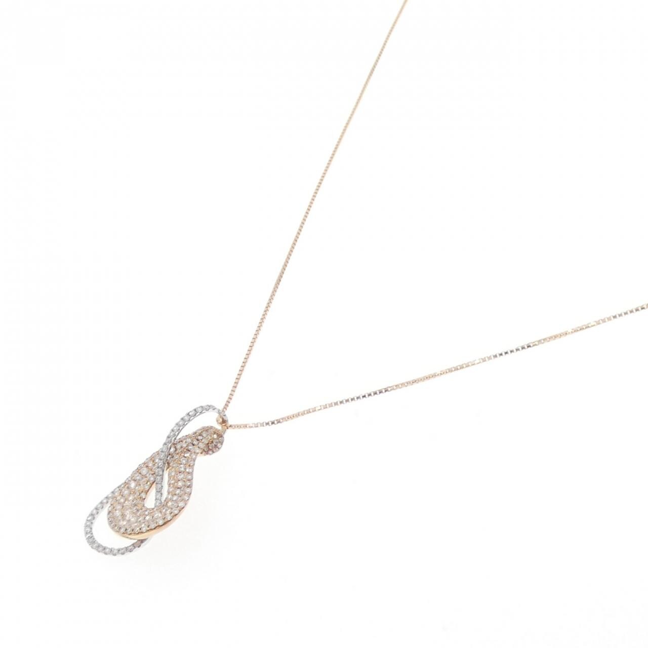 K18WG/K18PG ダイヤモンド ネックレス 0.77CT