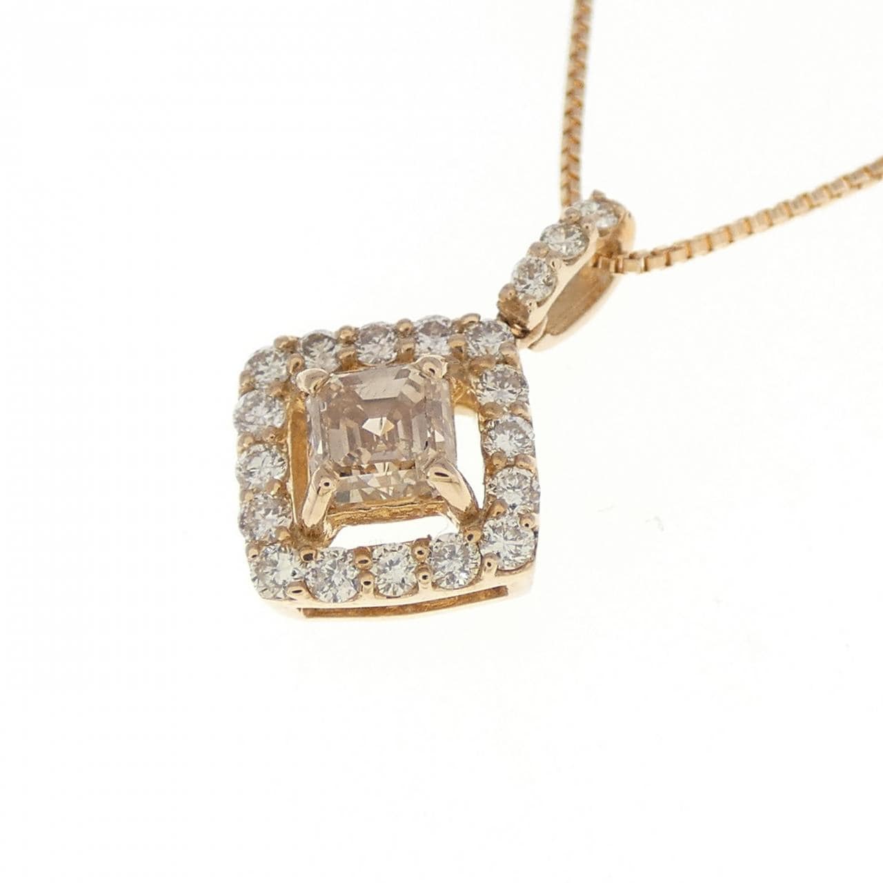 【新品】K18PG ダイヤモンド ネックレス 0.37CT