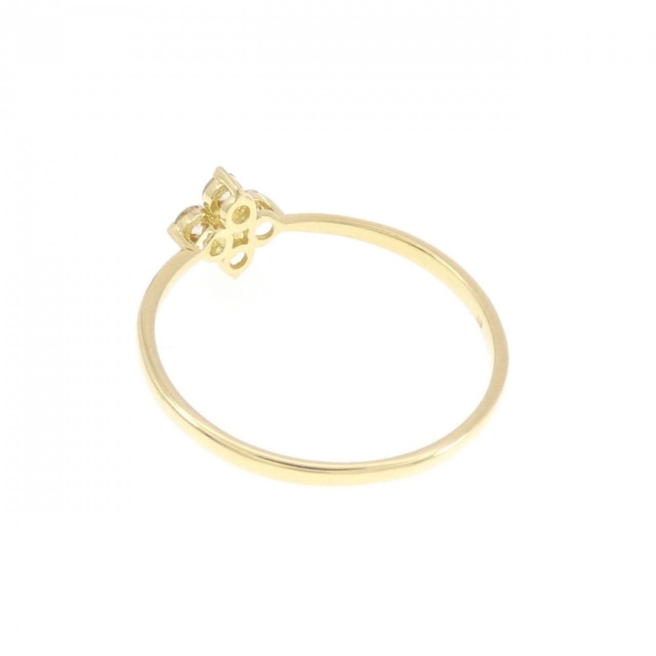 【新品】K18YG フラワー ダイヤモンド リング 0.15CT
