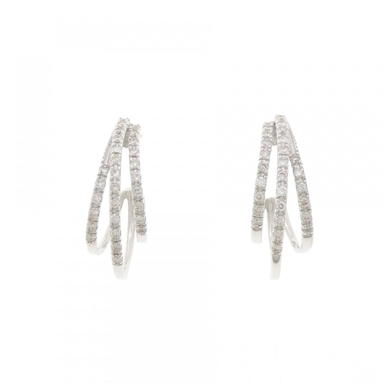 K18WG ダイヤモンド ピアス 0.36CT