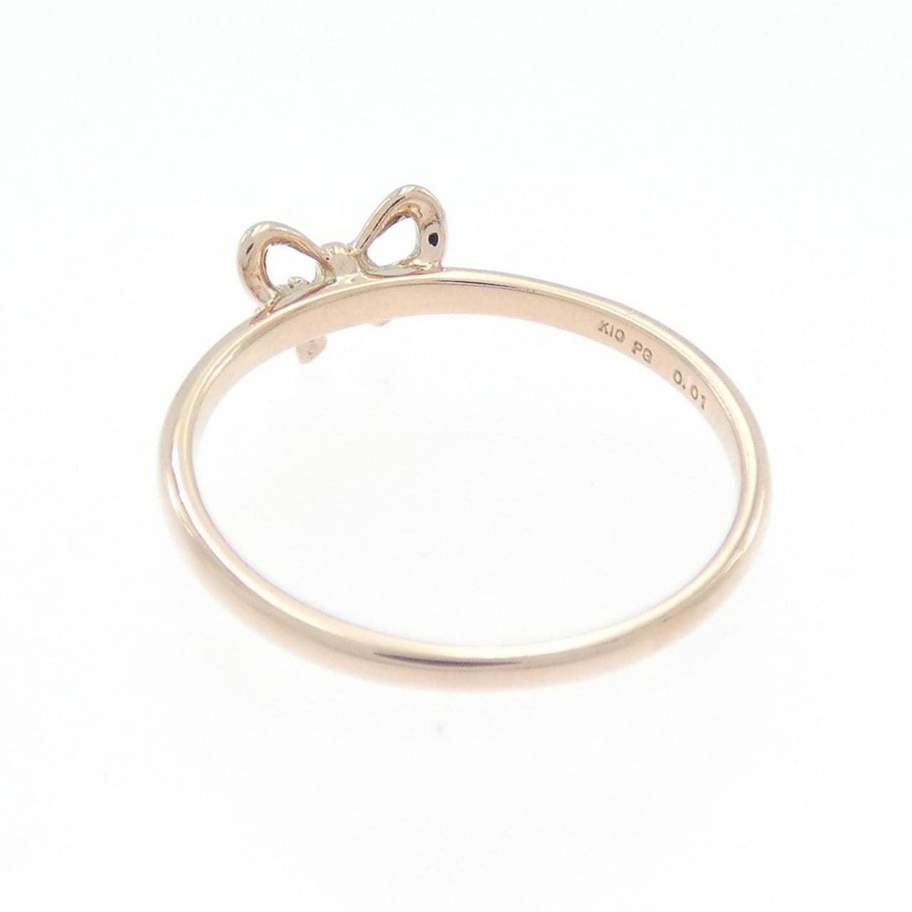 K10PG リボン ダイヤモンド リング 0.01CT