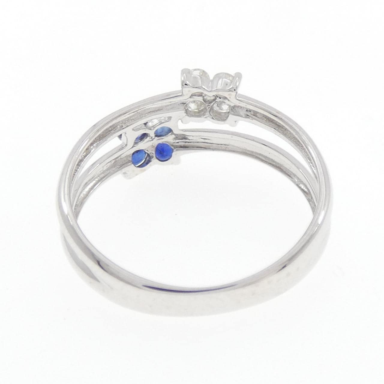 K14WG花朵蓝宝石戒指