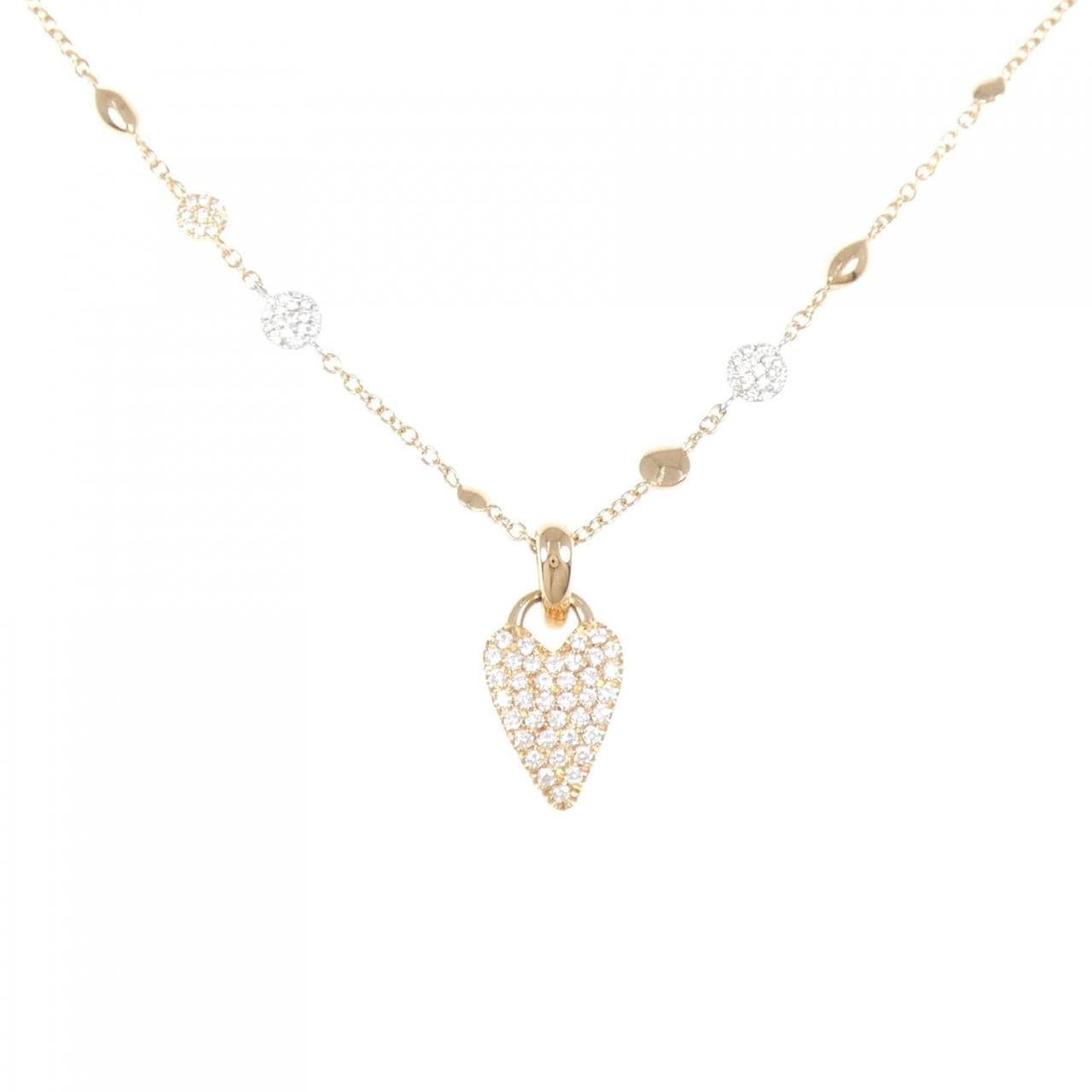 750PG/750WG ハート ダイヤモンド ネックレス