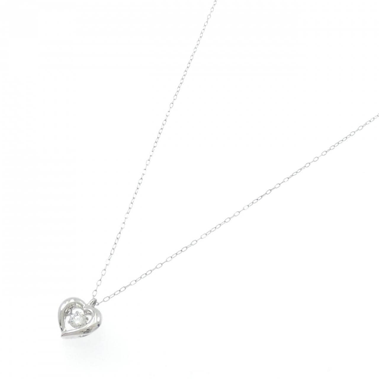 PT900/PT850 ハート ダイヤモンド ネックレス 0.10CT
