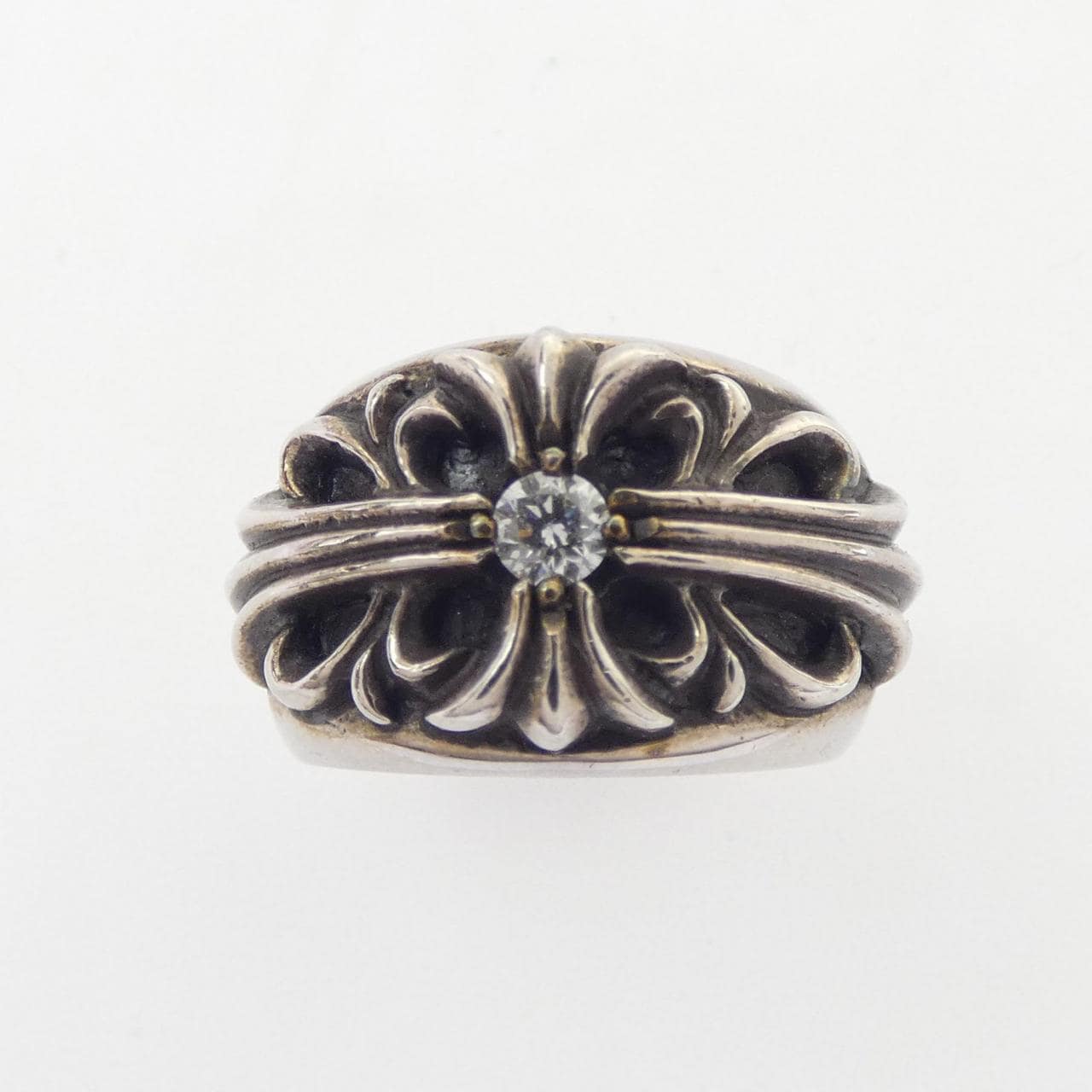 クロムハーツ CHROME HEARTS FLORAL CROSS DMND SNGL 207009009SLVXXX003 RING