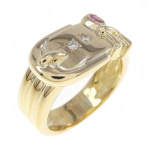 K18YG ルビー リング 0.04CT