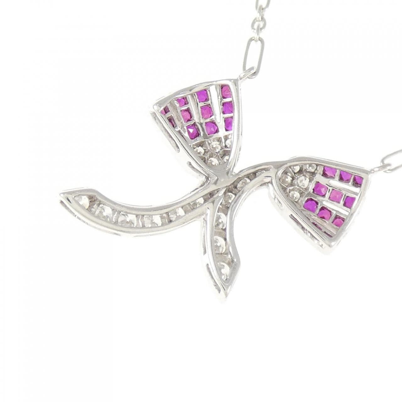 K18WG ルビー ネックレス 0.30CT