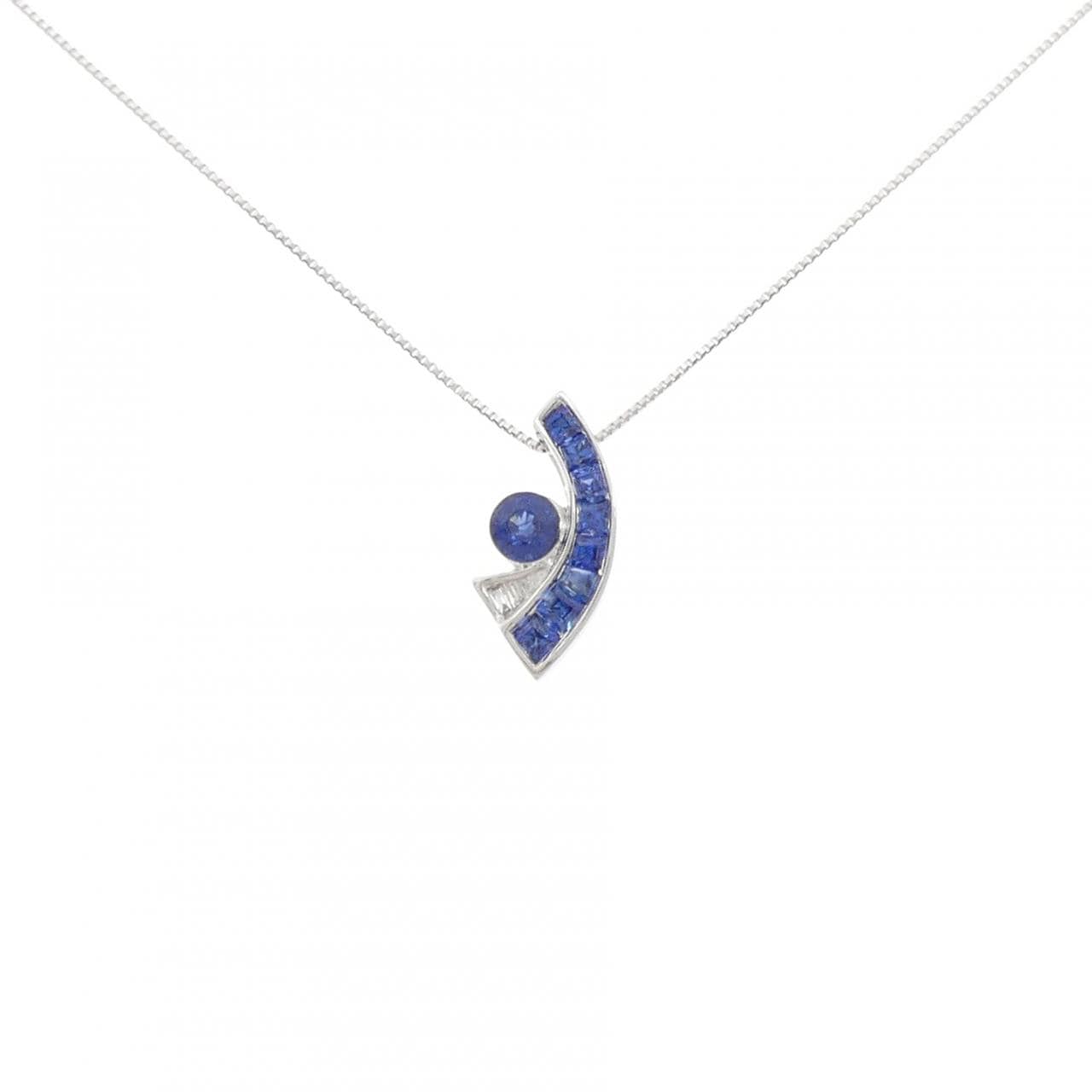K18WG サファイヤ ネックレス 0.53CT