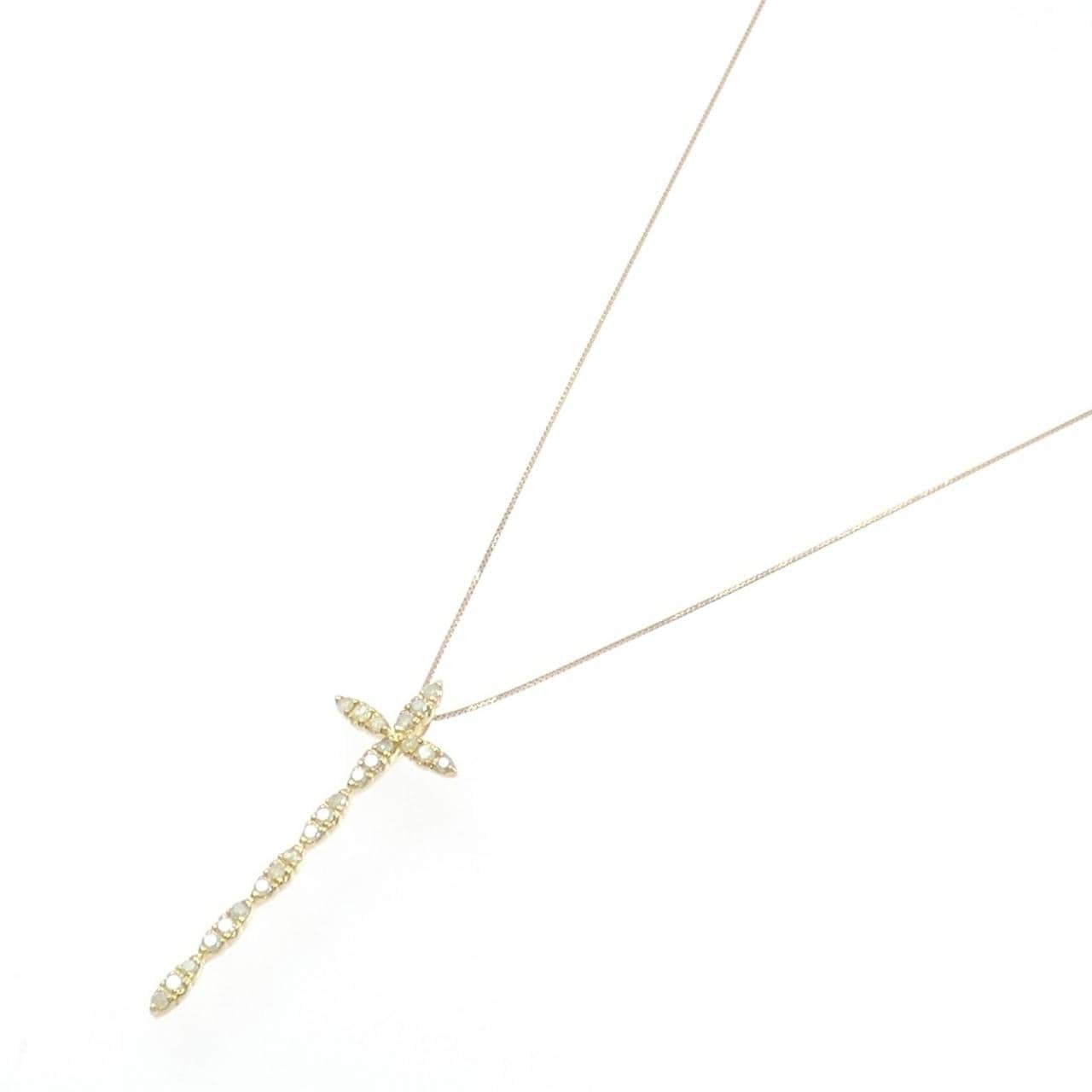 K18YG クロス ダイヤモンド ネックレス 0.50CT