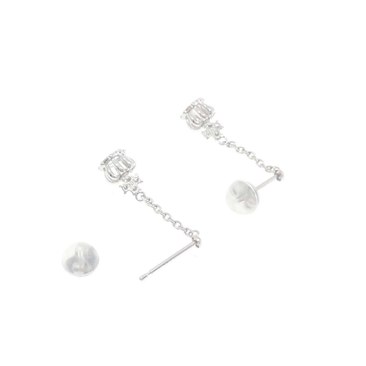 K18WG クラウン ダイヤモンド ピアス 0.08CT