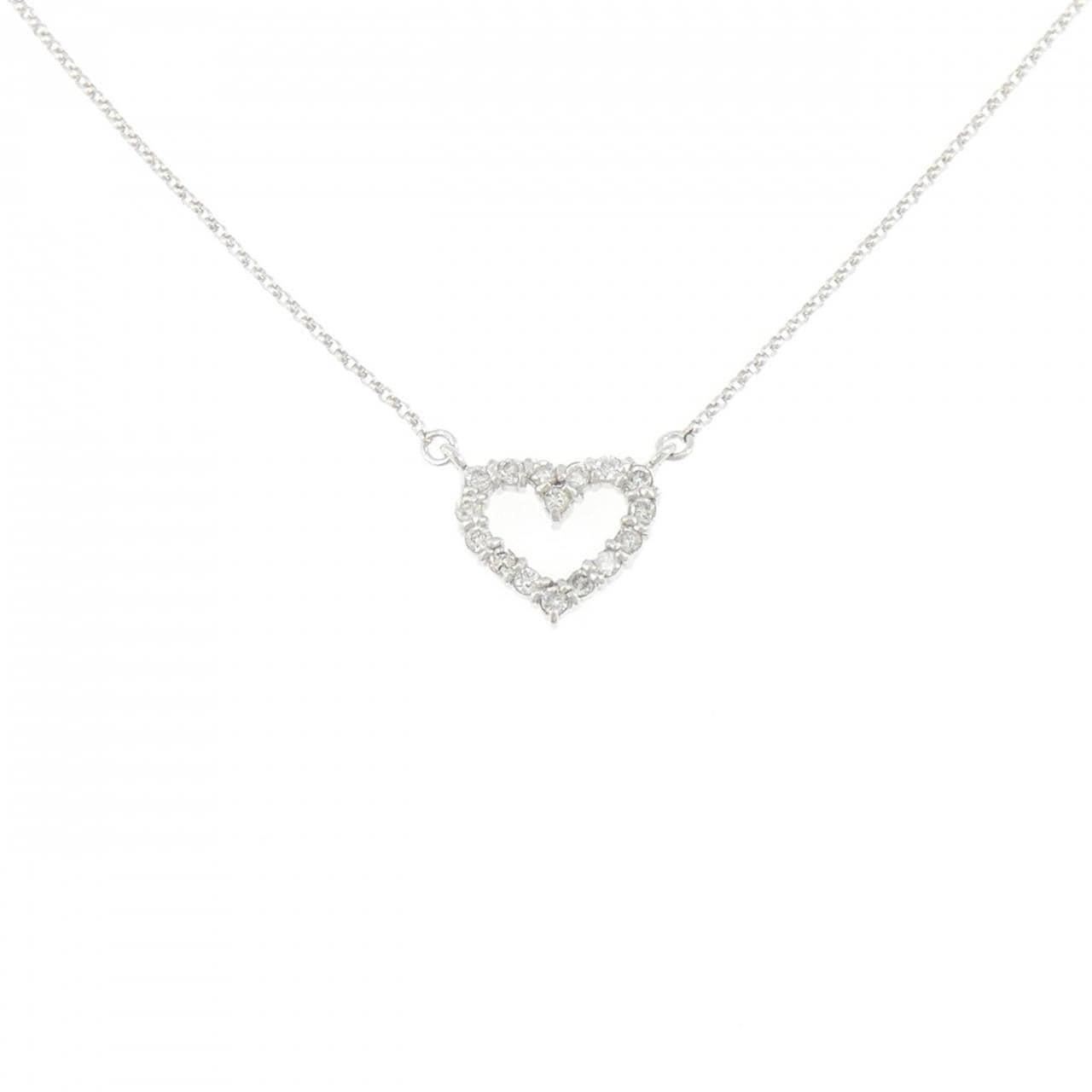 K18WG ハート ダイヤモンド ネックレス 0.2CT