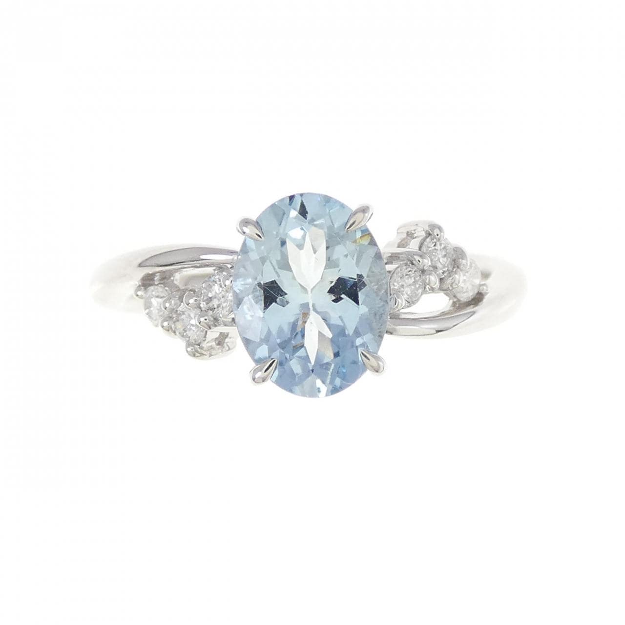 K18WG アクアマリン リング 1.22CT