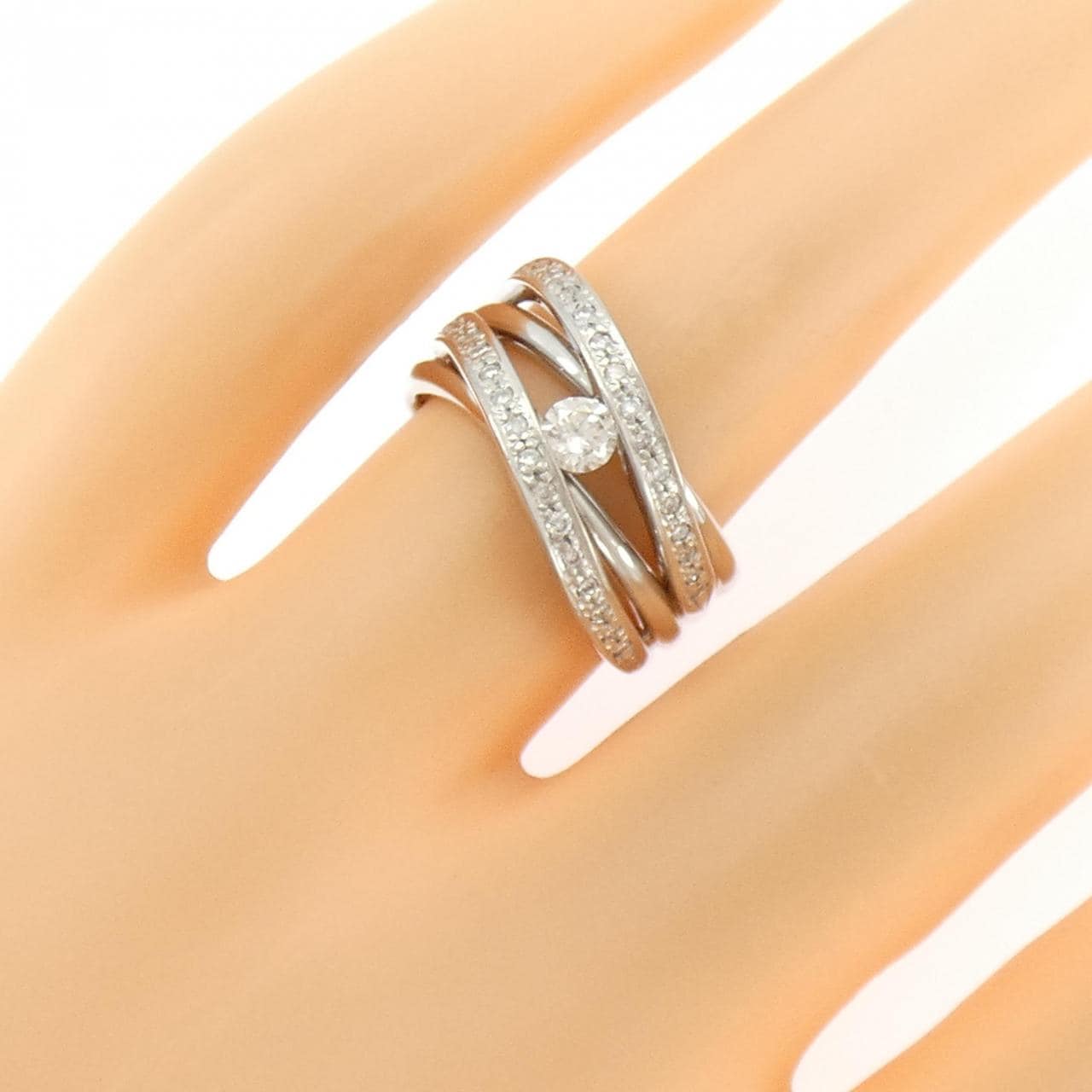 K18WG ダイヤモンド リング 0.30CT