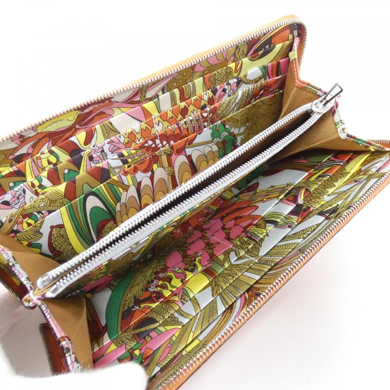 エルメス FANTAISIE BOTANIQUE シルク イン クラシック 080203CK 財布