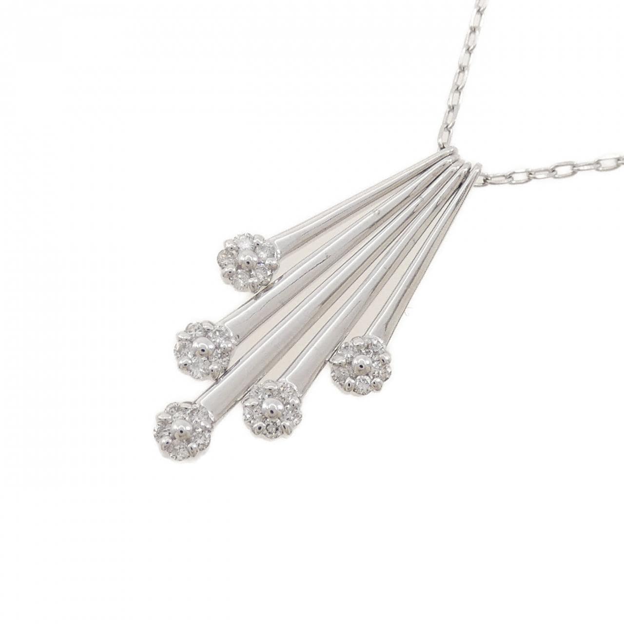K18WG ダイヤモンド ネックレス 0.15CT