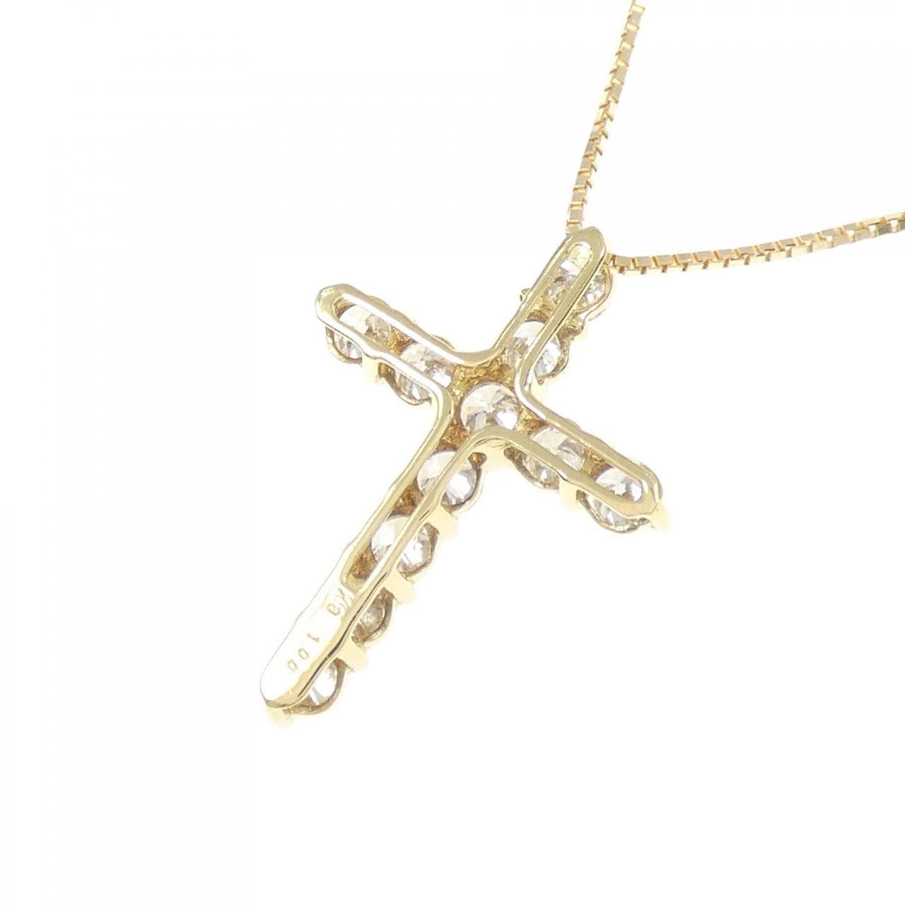 K18YG クロス ダイヤモンド ネックレス 1.00CT