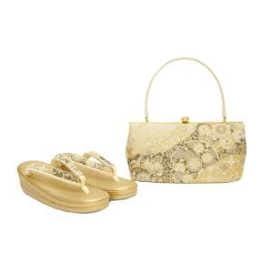【新品】草履バッグセット　白梅　Ｆサイズ