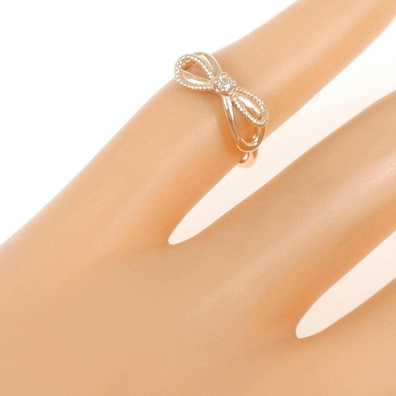 アガット リボン ダイヤモンド リング 0.03CT