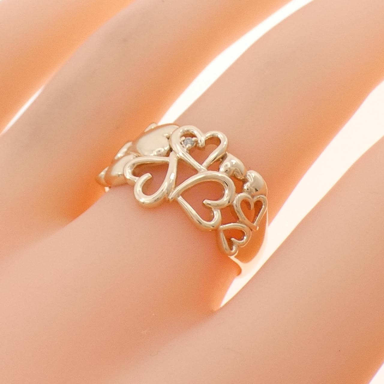 K10PG ハート ダイヤモンド リング 0.01CT