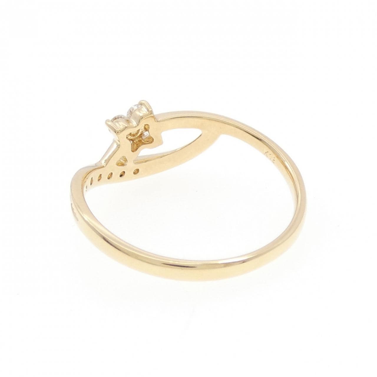 K18YG フラワー ダイヤモンド リング 0.15CT