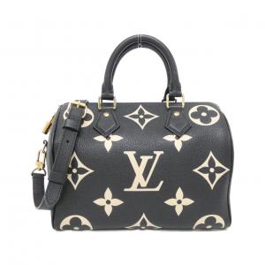 LOUIS VUITTON雙色Monogram Empreinte Speedy Bandouliere 25 公分 M58947 波士頓包