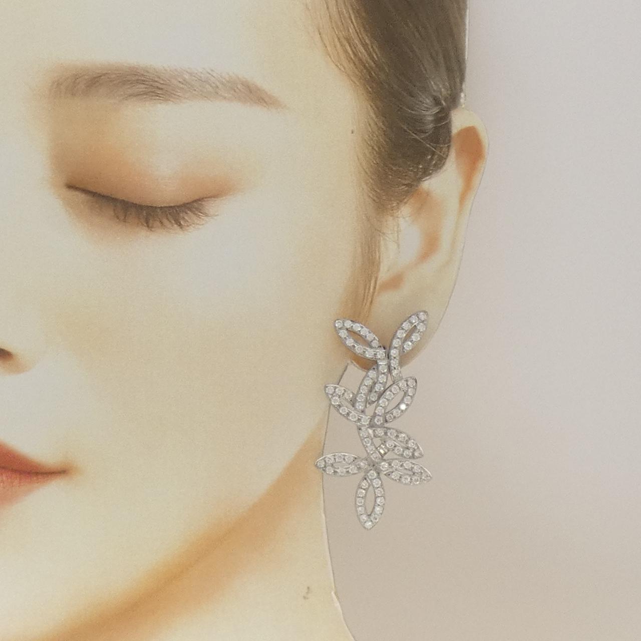 K18WG/K14WG ダイヤモンド ピアス/イヤリング 5.46CT
