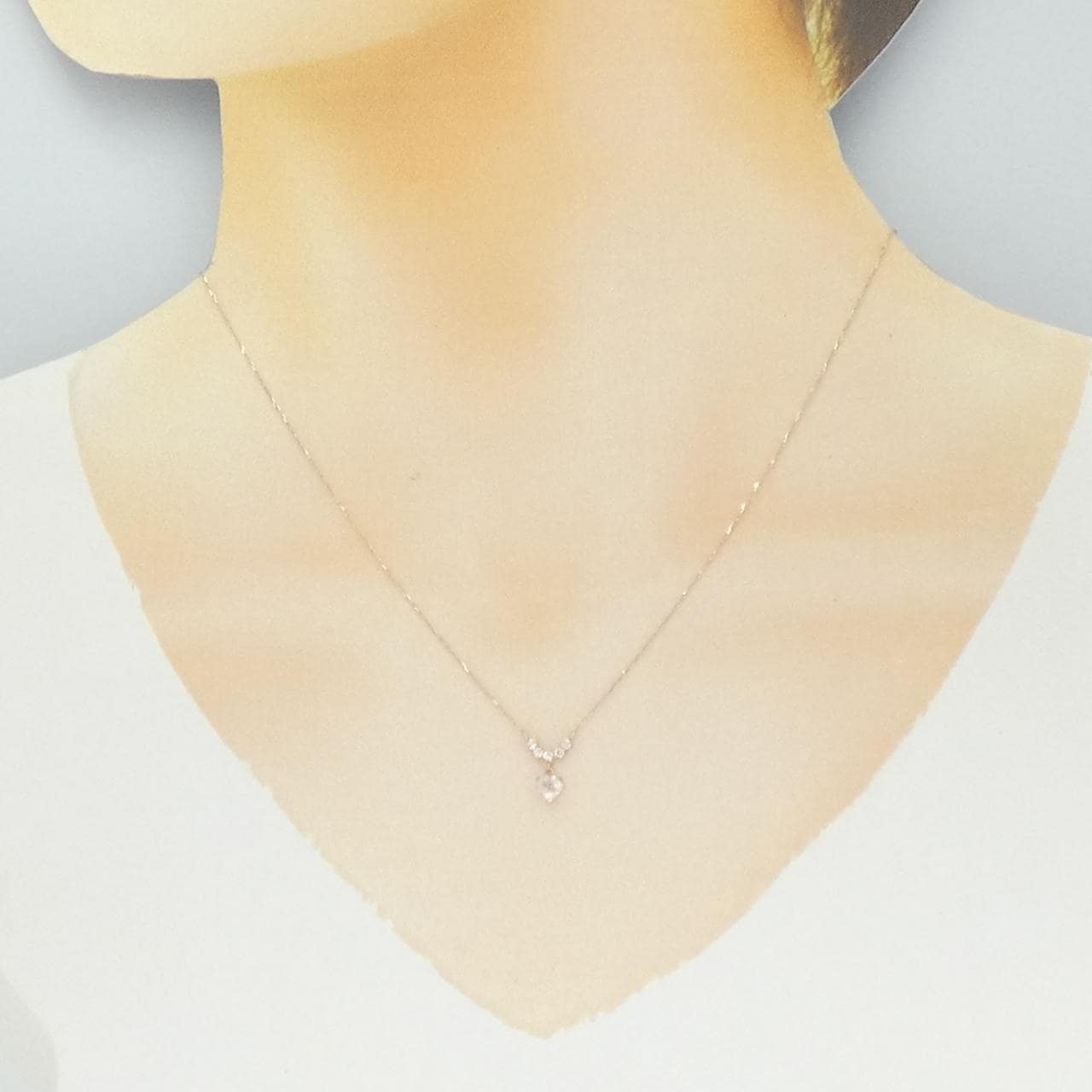 K10PG ハート ローズクオーツ ネックレス